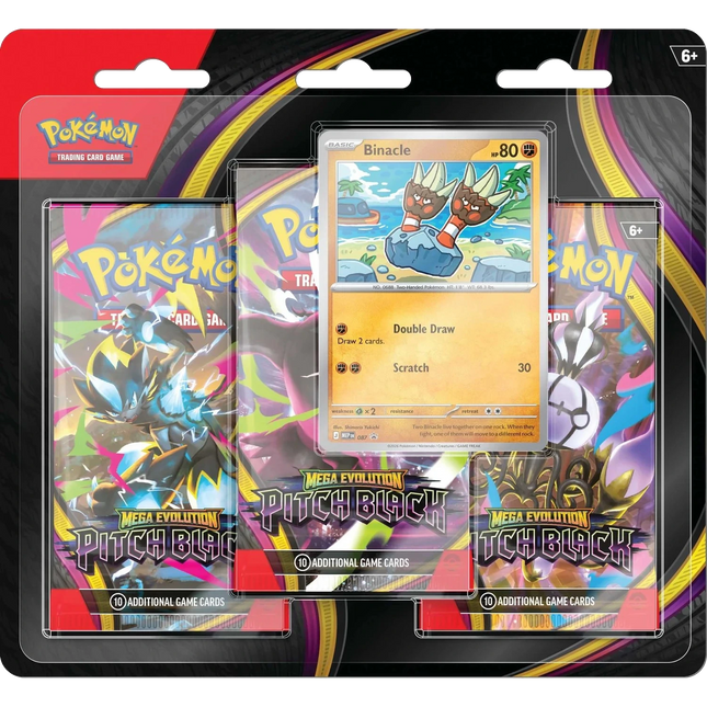 Pokemon TCG - Mega Evolution - Pitch Black (ME5) - 3-Pack Blister (Englisch)