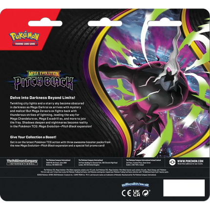 Pokemon TCG - Mega Evolution - Pitch Black (ME5) - 3-Pack Blister (Englisch)